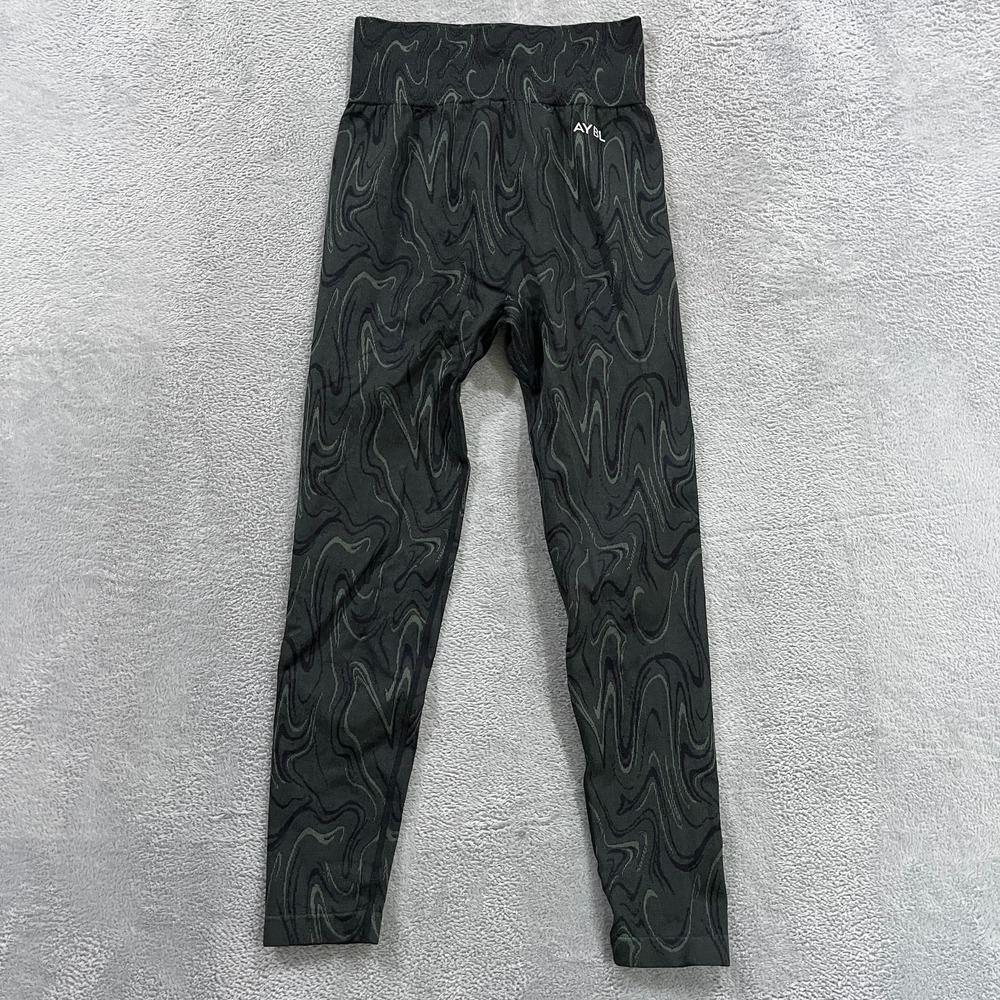 AYBL Empower‎ Seamless Leggings Gray Wave Pattern Medium Workout Gym Yoga